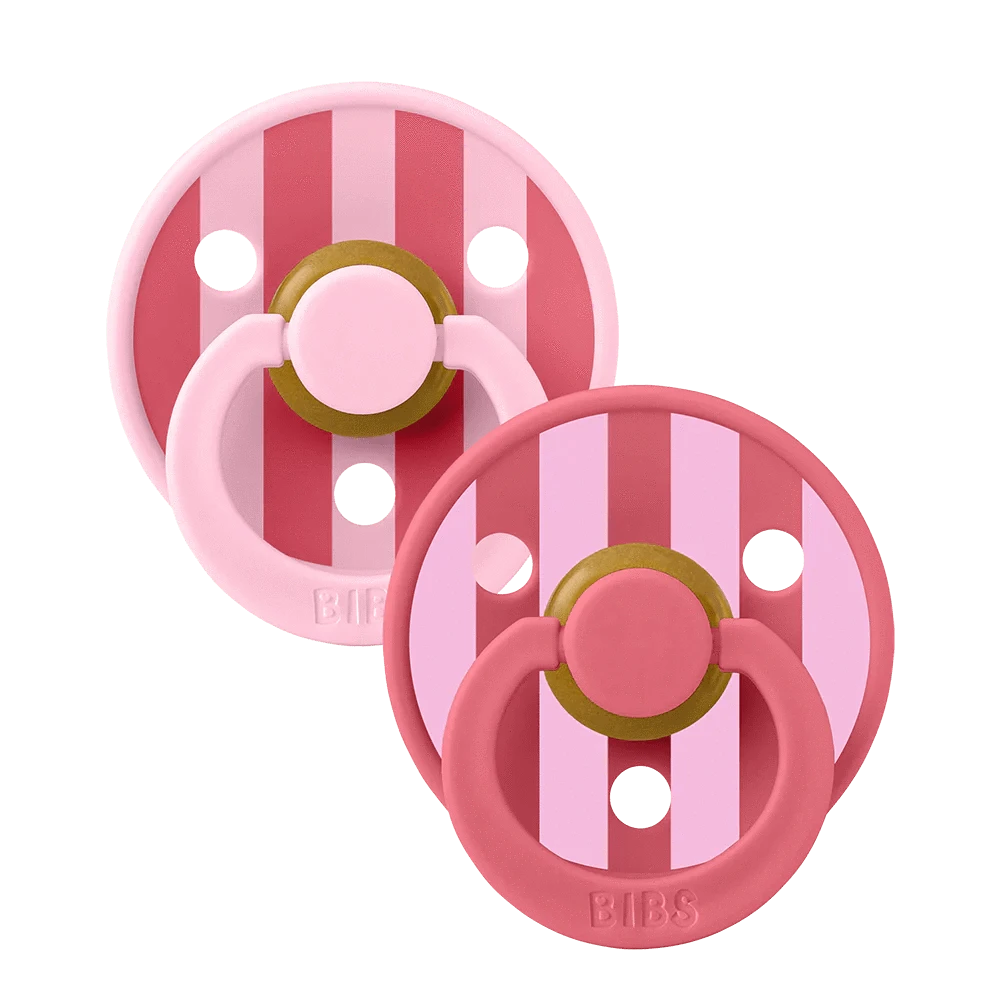 BiBS Pacifier Studio Colour 2 Pack Block - Baby Pink Coral mix Bibs Pacifier Lil Tulips