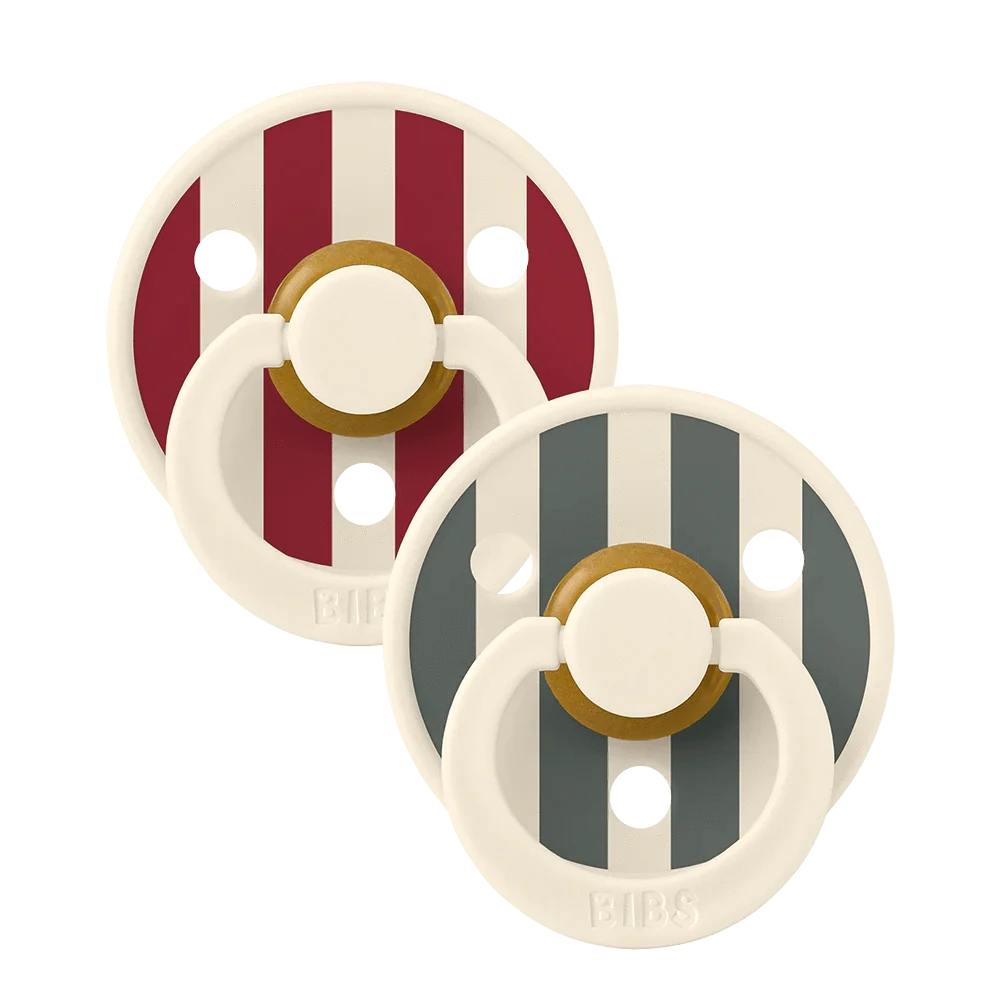 BiBS Pacifier Studio Colour 2 Pack Block - Ruby Pine Mix Bibs Pacifier Lil Tulips