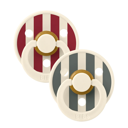 BiBS Pacifier Studio Colour 2 Pack Block - Ruby Pine Mix Bibs Pacifier Lil Tulips