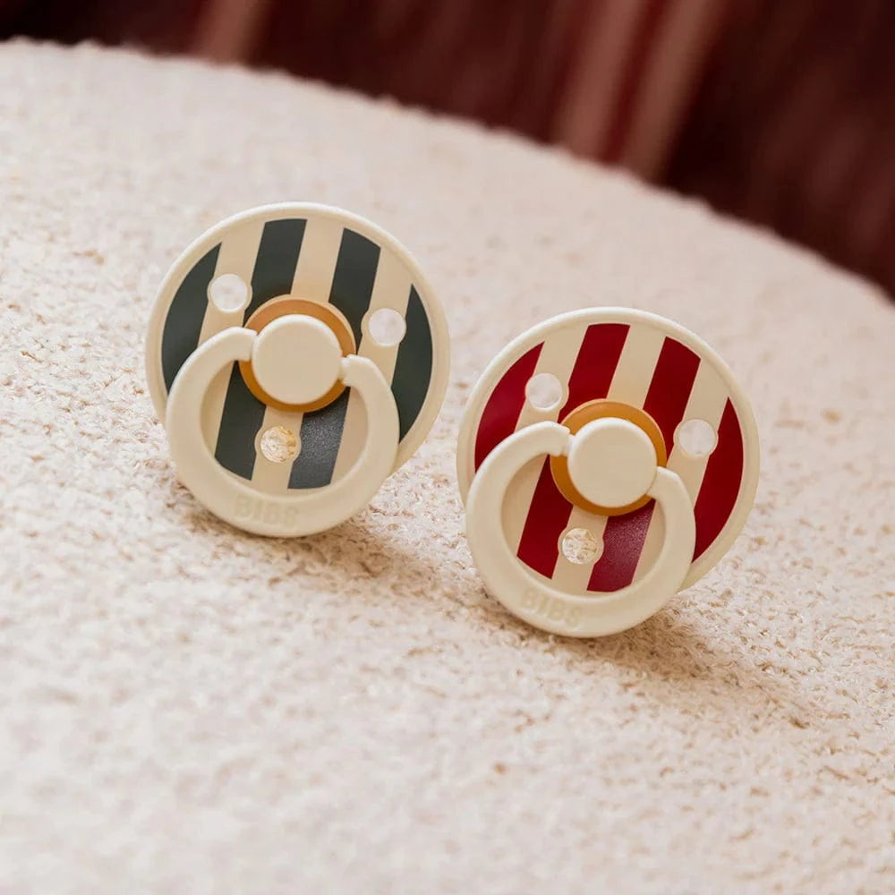 BiBS Pacifier Studio Colour 2 Pack Block - Ruby Pine Mix Bibs Pacifier Lil Tulips