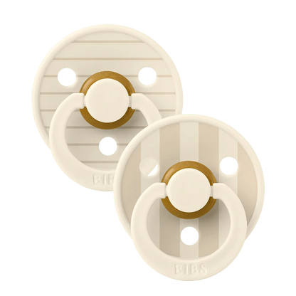 BiBS Pacifier Studio Colour 2 Pack Pin - Ivory Vanilla Mix Bibs Pacifier Lil Tulips