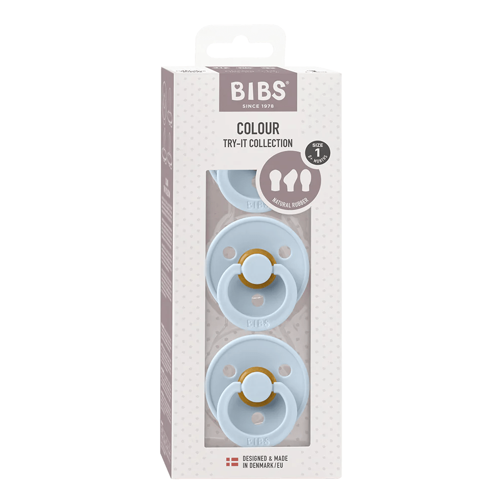 BIBS Pacifier Try-It 3 PK Baby Blue Bibs Pacifier Lil Tulips