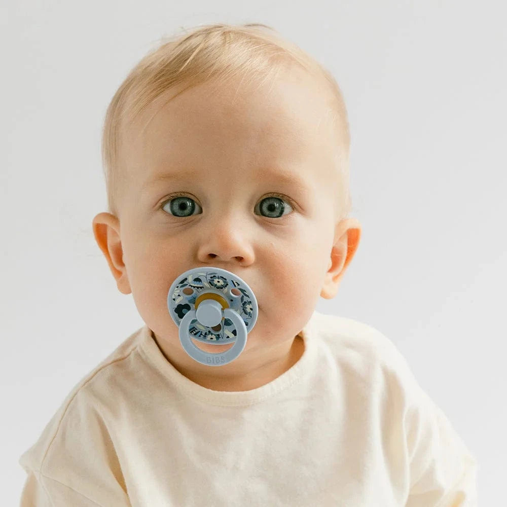 BIBS x LIBERTY Pacifier 2 Pack Bobo - Dusty Blue Mix Bibs Pacifier Lil Tulips