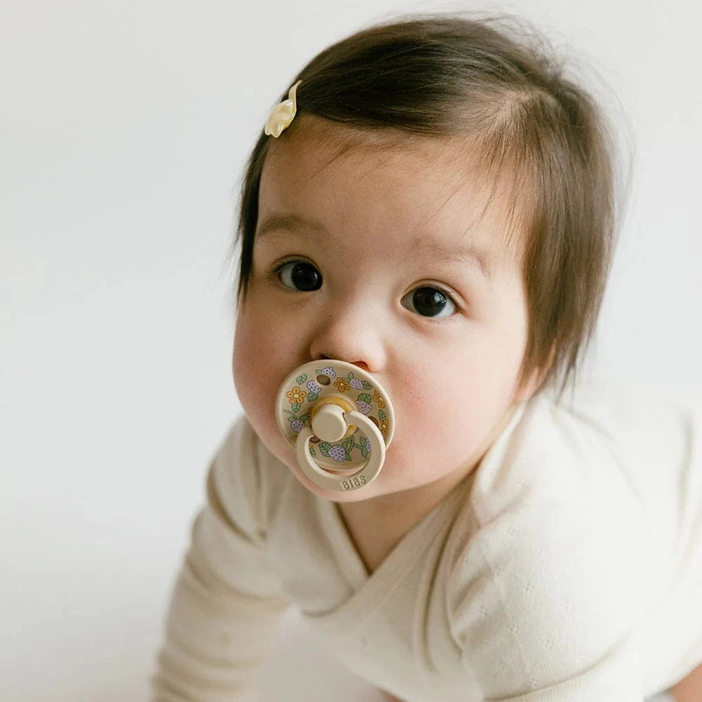 BIBS x LIBERTY Pacifier 2 Pack Strawberries and Cream - Ivory Mix Bibs Pacifier Lil Tulips