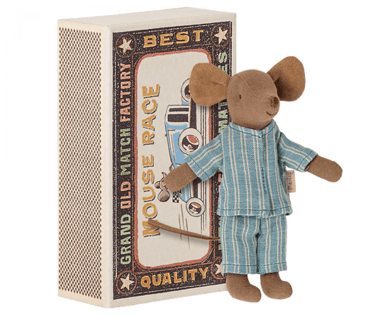 Big Brother Mouse in Matchbox (Pajamas) Maileg Lil Tulips