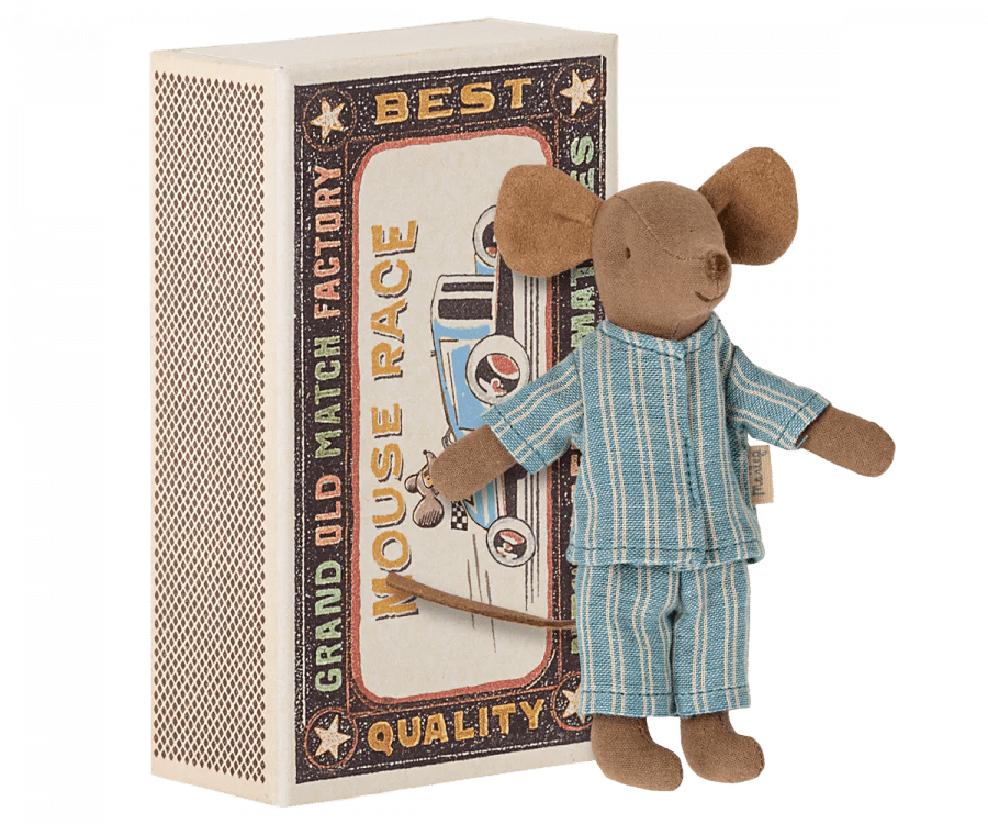 Big Brother Mouse in Matchbox (Pajamas) Maileg Lil Tulips