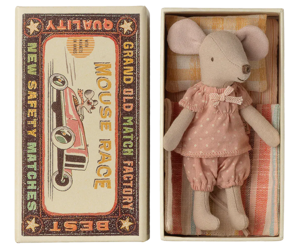 Big sister mouse in matchbox - NEW 2026 Maileg Lil Tulips