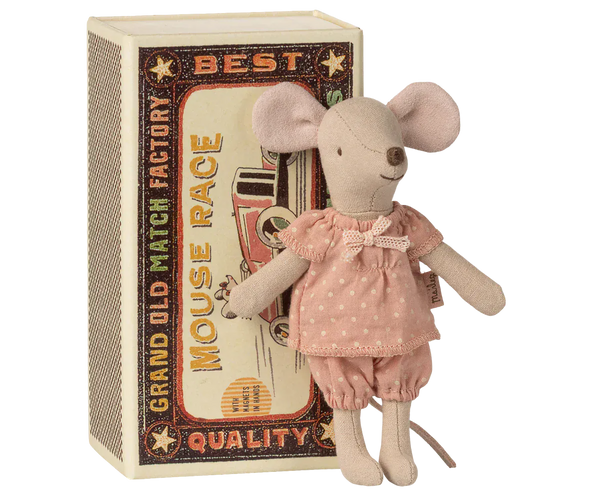 Big sister mouse in matchbox - NEW 2026 Maileg Lil Tulips