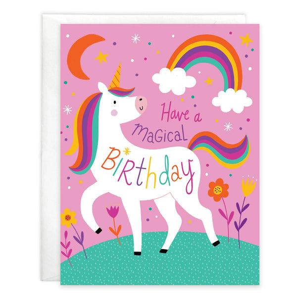 Birthday Greeting Card - Magical Unicorn Gina B Designs Lil Tulips