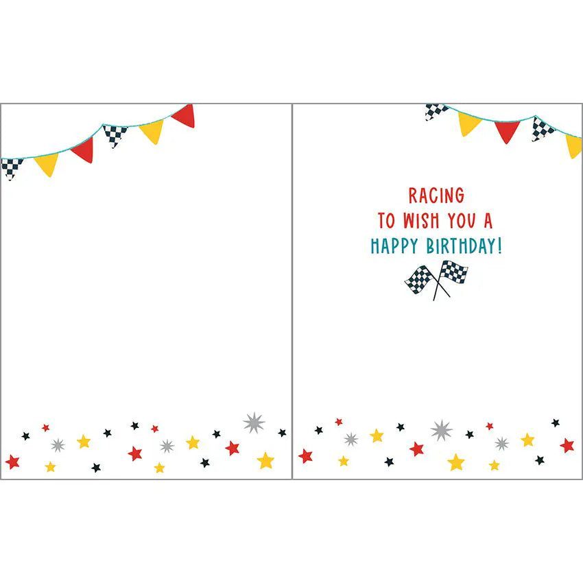 Birthday Greeting Card - Racetime Gina B Designs Lil Tulips