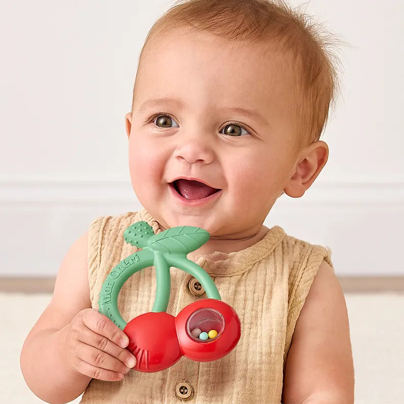 Bitzy Shake™ - Silicone Teether with Rattle - Cherries Itzy Ritzy Lil Tulips