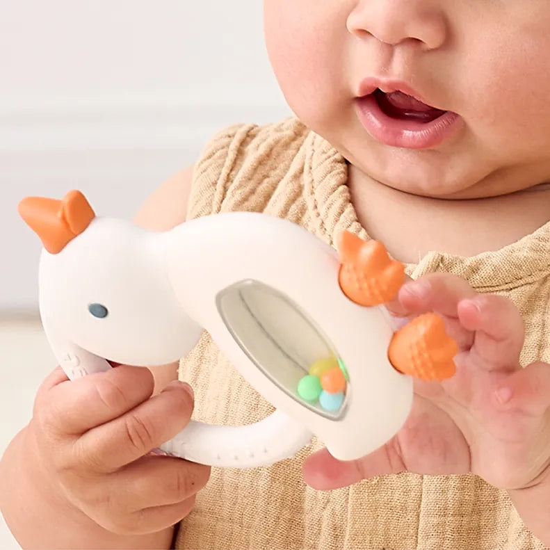 Bitzy Shake™ - Silicone Teether with Rattle - Goose Itzy Ritzy Lil Tulips