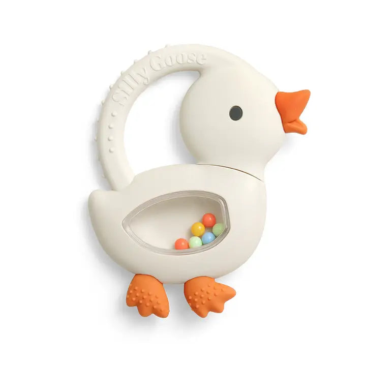 Bitzy Shake™ - Silicone Teether with Rattle - Goose Itzy Ritzy Lil Tulips