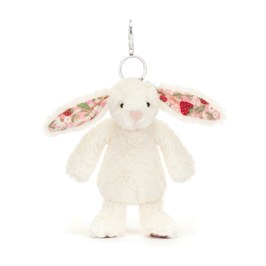 Blossom Cream Bunny 'Berry' Bag Charm Jellycat Lil Tulips