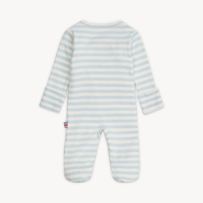 Blue Stripe Organic Cotton Footie Magnetic Me Lil Tulips
