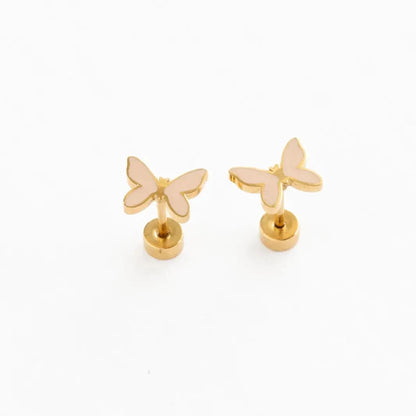 Blush Butterfly Flat Back Earrings Pip Pop Post Bracelets Lil Tulips