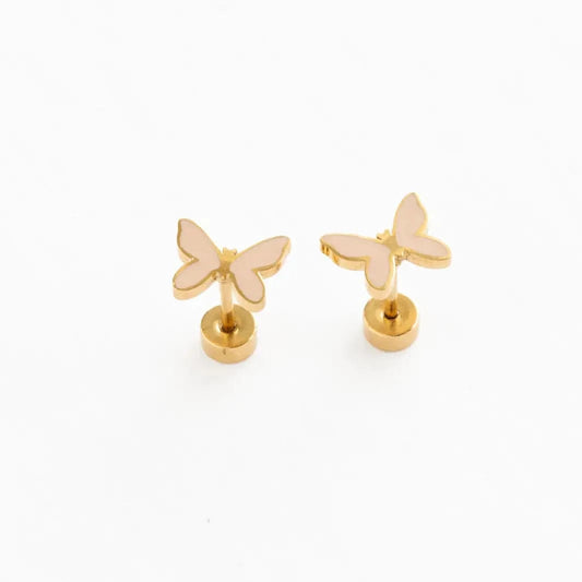 Blush Butterfly Flat Back Earrings Pip Pop Post Bracelets Lil Tulips