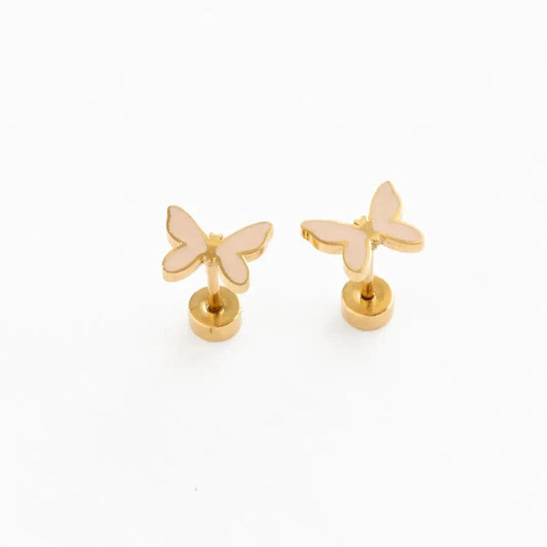 Blush Butterfly Flat Back Earrings Pip Pop Post Bracelets Lil Tulips