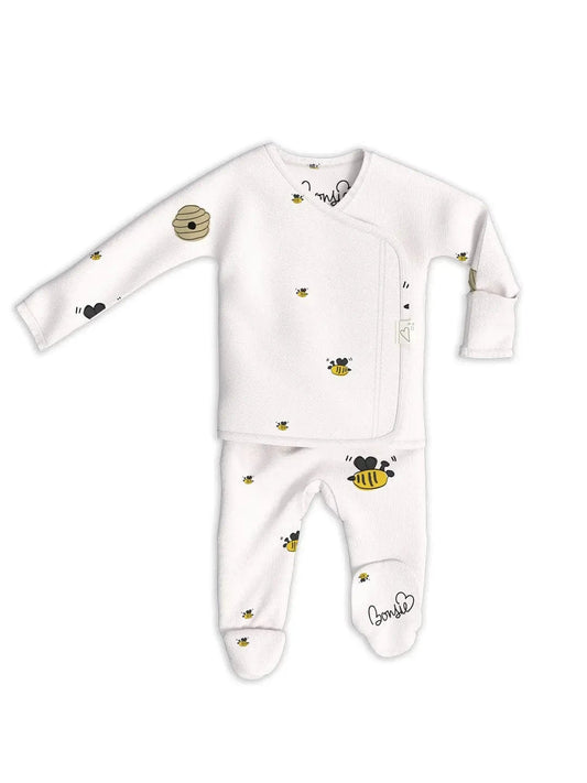 Bonsie Footie - Bees & Honey 0-3 Months Bonsie Lil Tulips