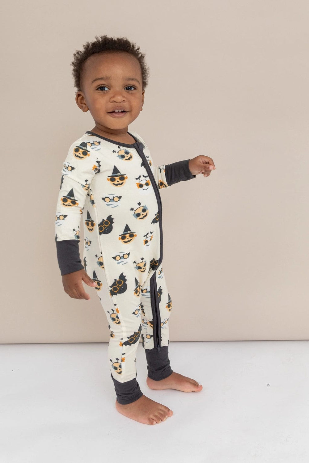 Boo Crew Halloween Bamboo Footless Zip Romper Bird & Bean Baby & Toddler Clothing Lil Tulips