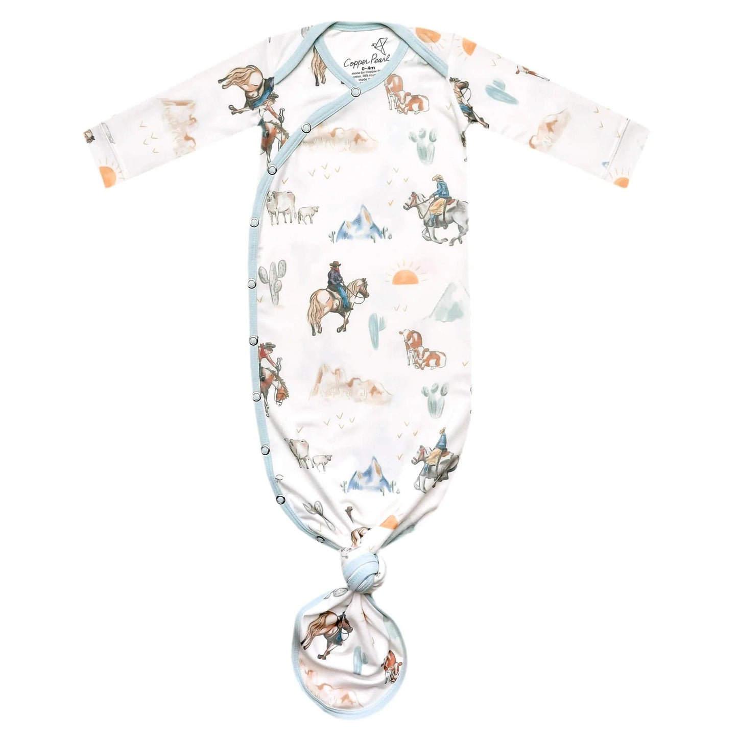 Boone Newborn Knotted Gown Copper Pearl Lil Tulips