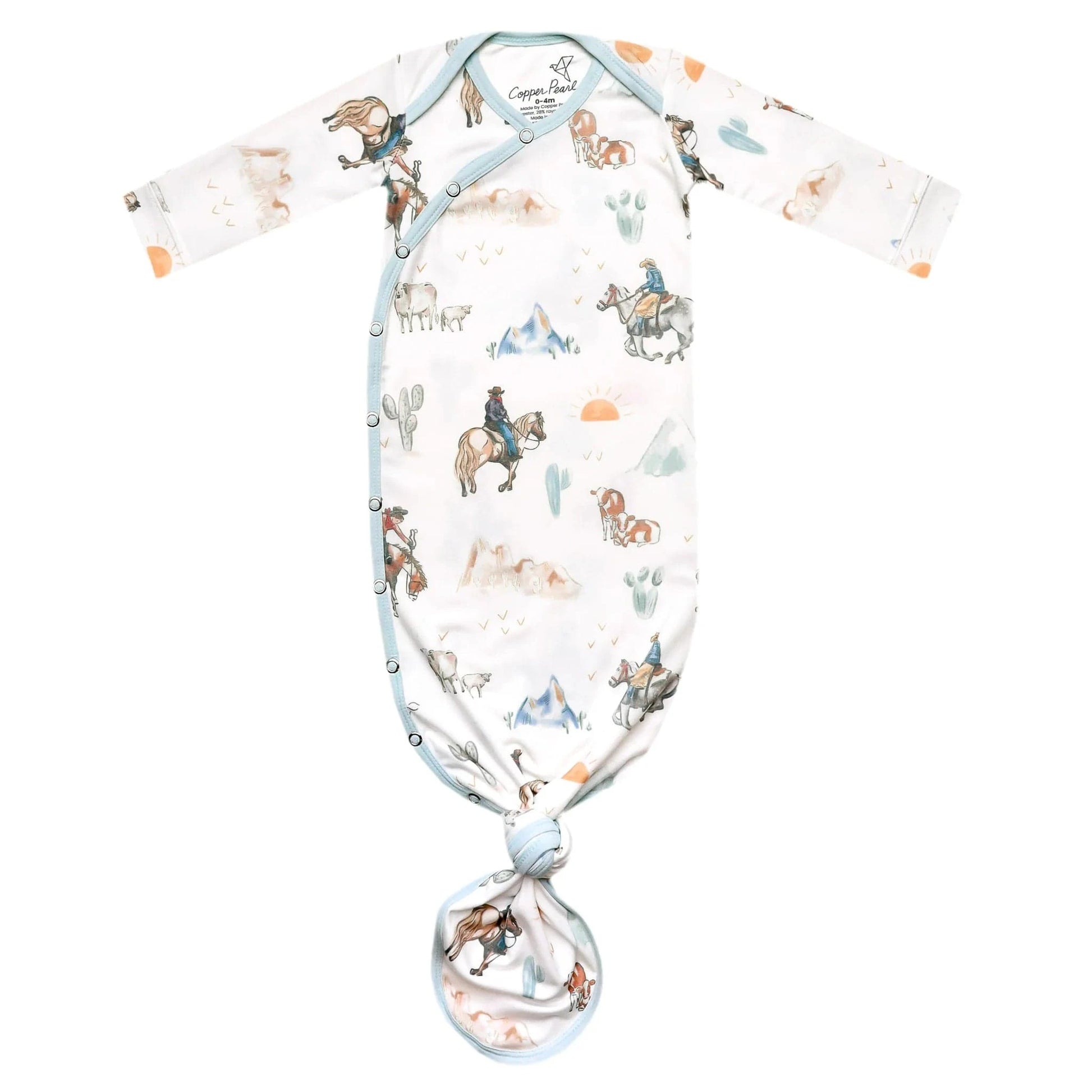Boone Newborn Knotted Gown Copper Pearl Lil Tulips