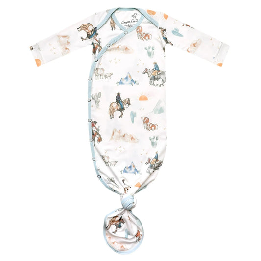 Boone Newborn Knotted Gown Copper Pearl Lil Tulips