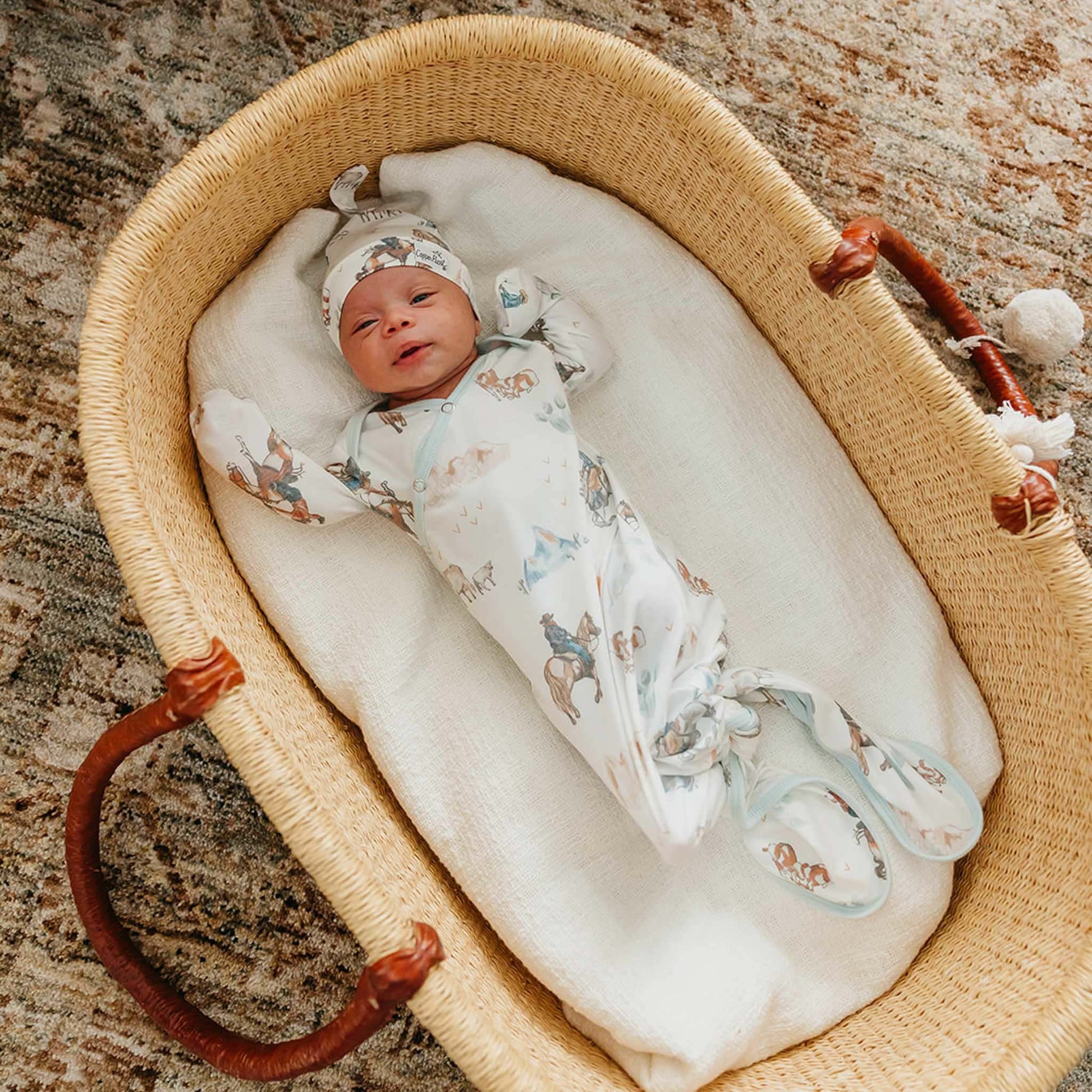 Boone Newborn Knotted Gown Copper Pearl Lil Tulips