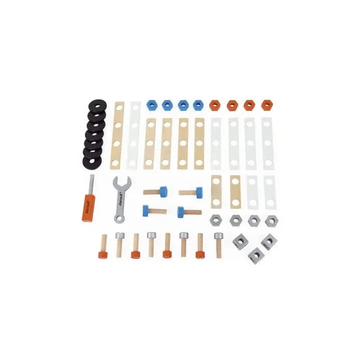 Brico'kids Gear Barrel 50 Piece Wood Construction Toy Janod Baby Toys & Activity Equipment Lil Tulips