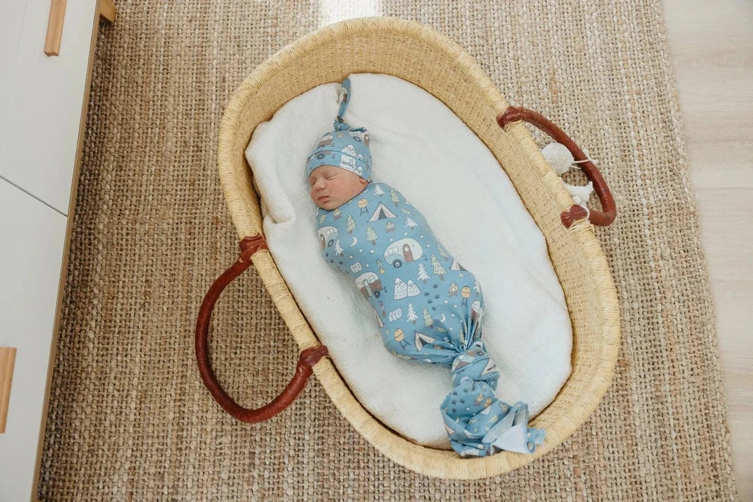 Bridger Knit Swaddle Blanket Copper Pearl Lil Tulips
