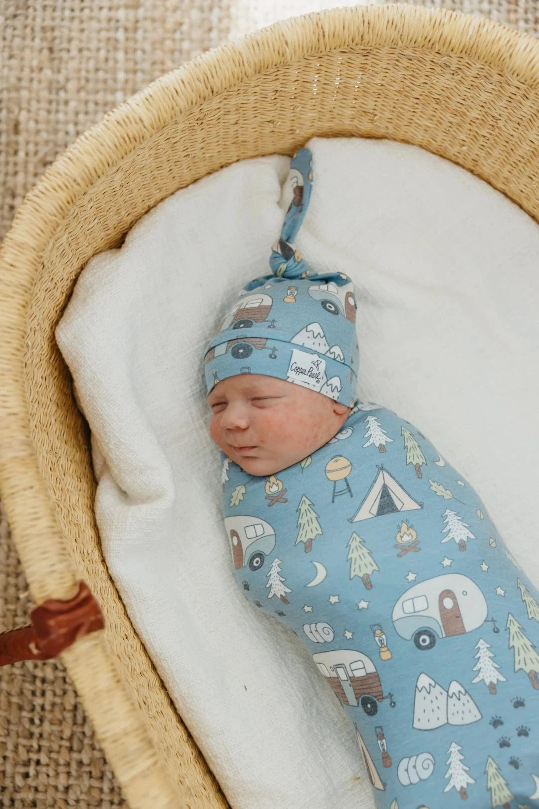 Bridger Knit Swaddle Blanket Copper Pearl Lil Tulips