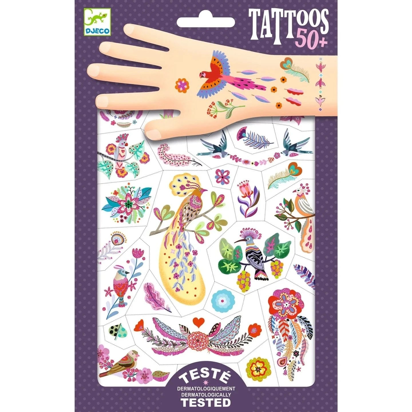 Bright Birds Temporary Tattoos Djeco Lil Tulips