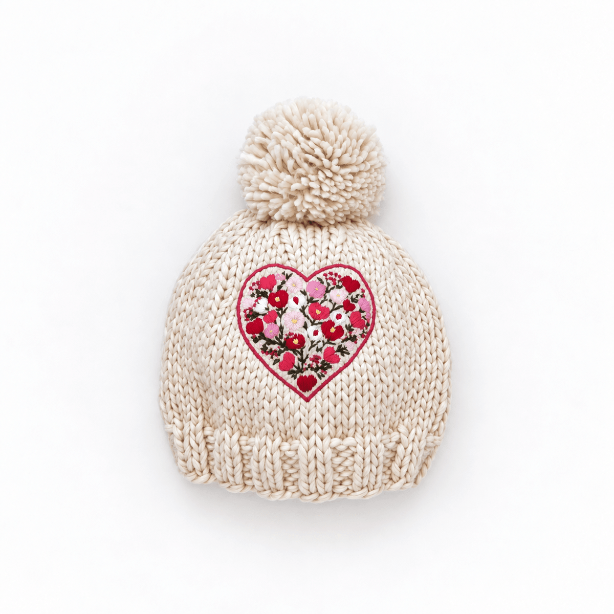 Bright Embroidered Heart Beanie Hat for Baby & Kids Huggalugs Lil Tulips