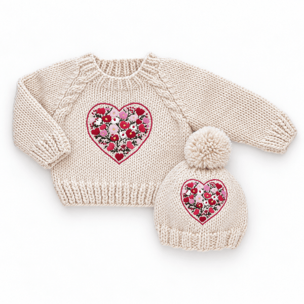 Bright Embroidered Heart Beanie Hat for Baby & Kids Huggalugs Lil Tulips