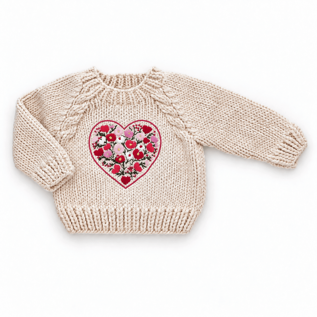 Bright Embroidered Heart Sweater for Baby & Kids Huggalugs Lil Tulips