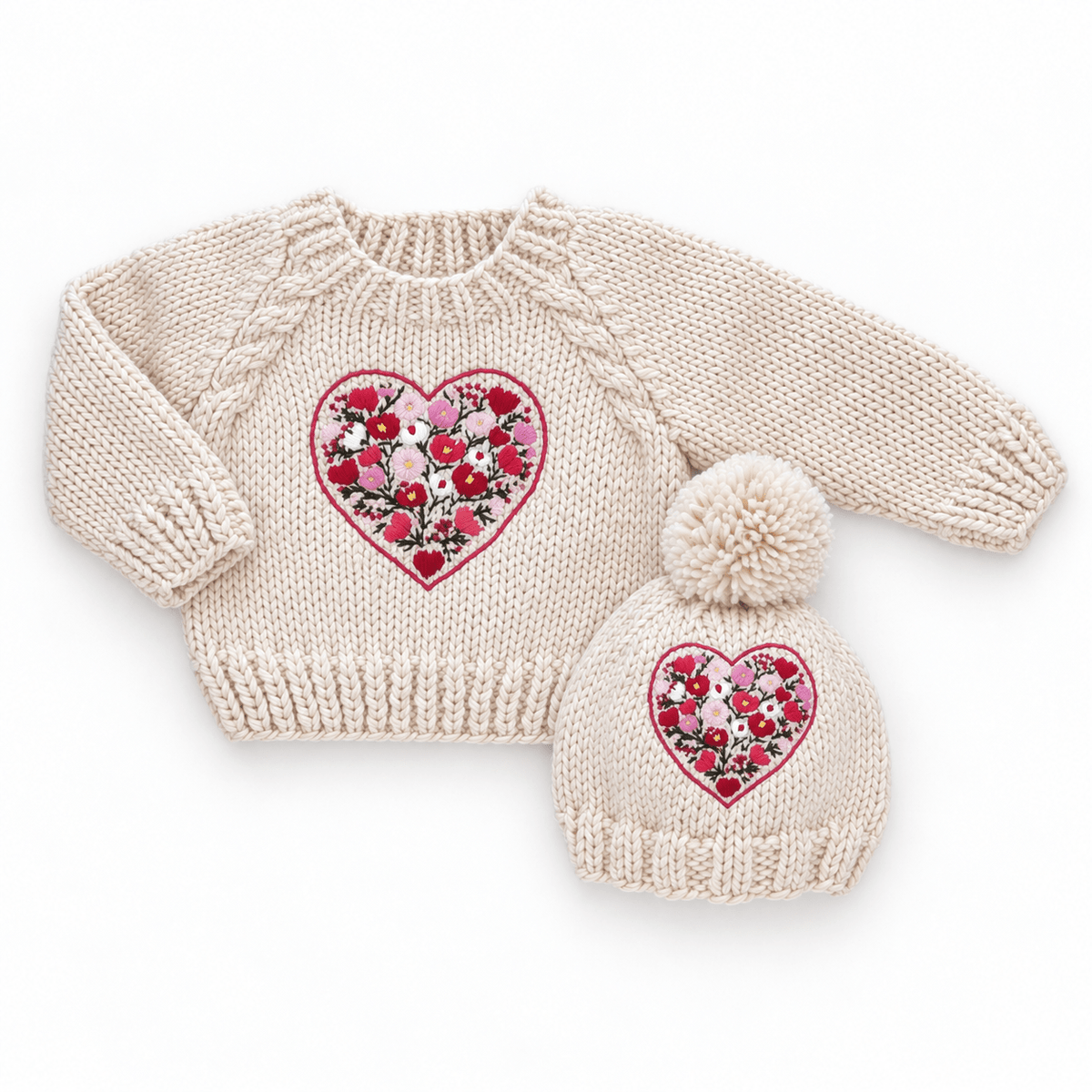 Bright Embroidered Heart Sweater for Baby & Kids Huggalugs Lil Tulips