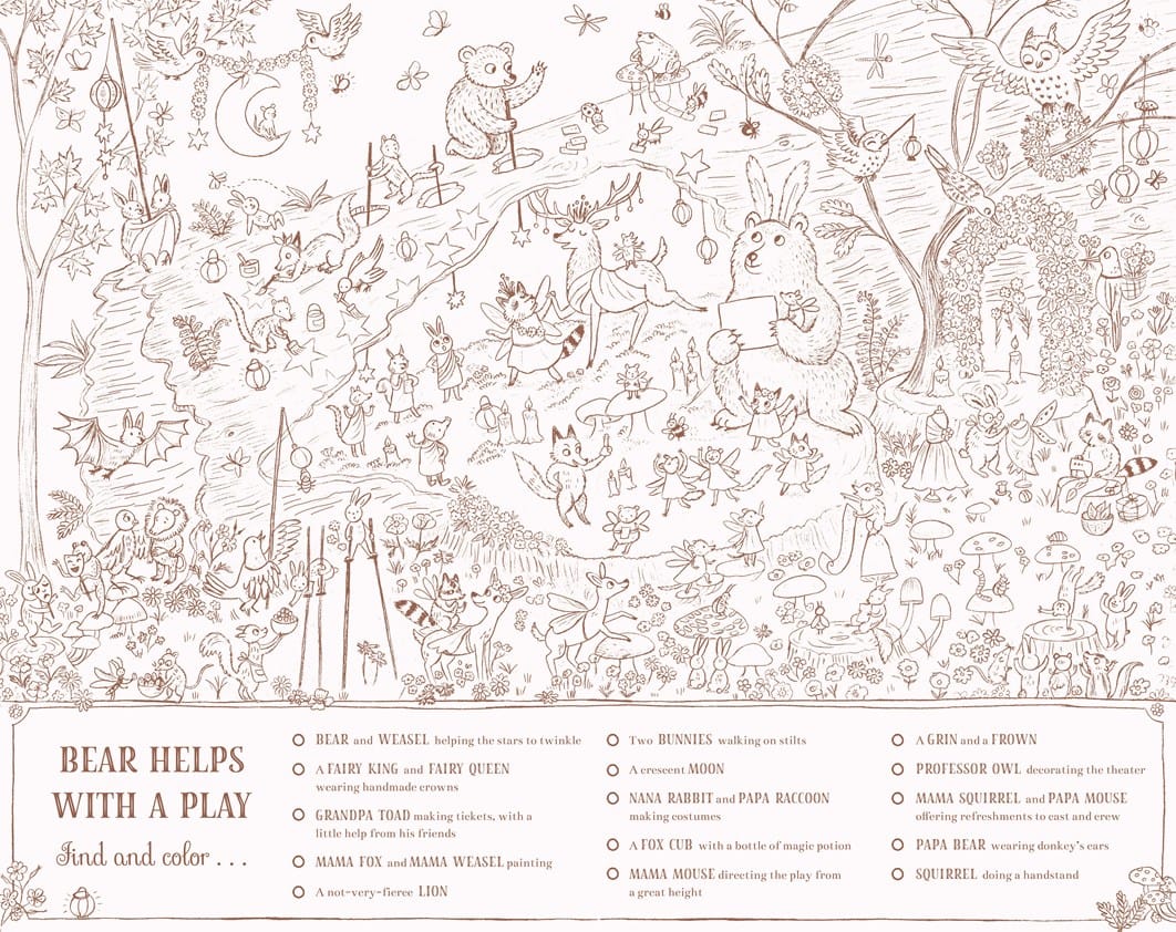 Brown Bear Wood: A Search-And-Find Coloring Book Abrams Lil Tulips