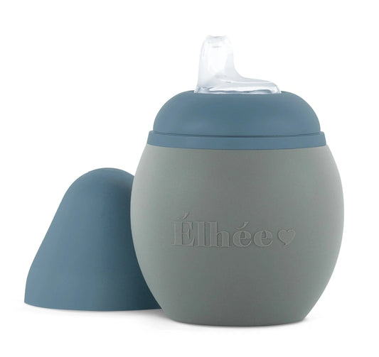 Bubble Bottle 8 oz Medium Flow Khaki/Blue Grey Elhee Lil Tulips