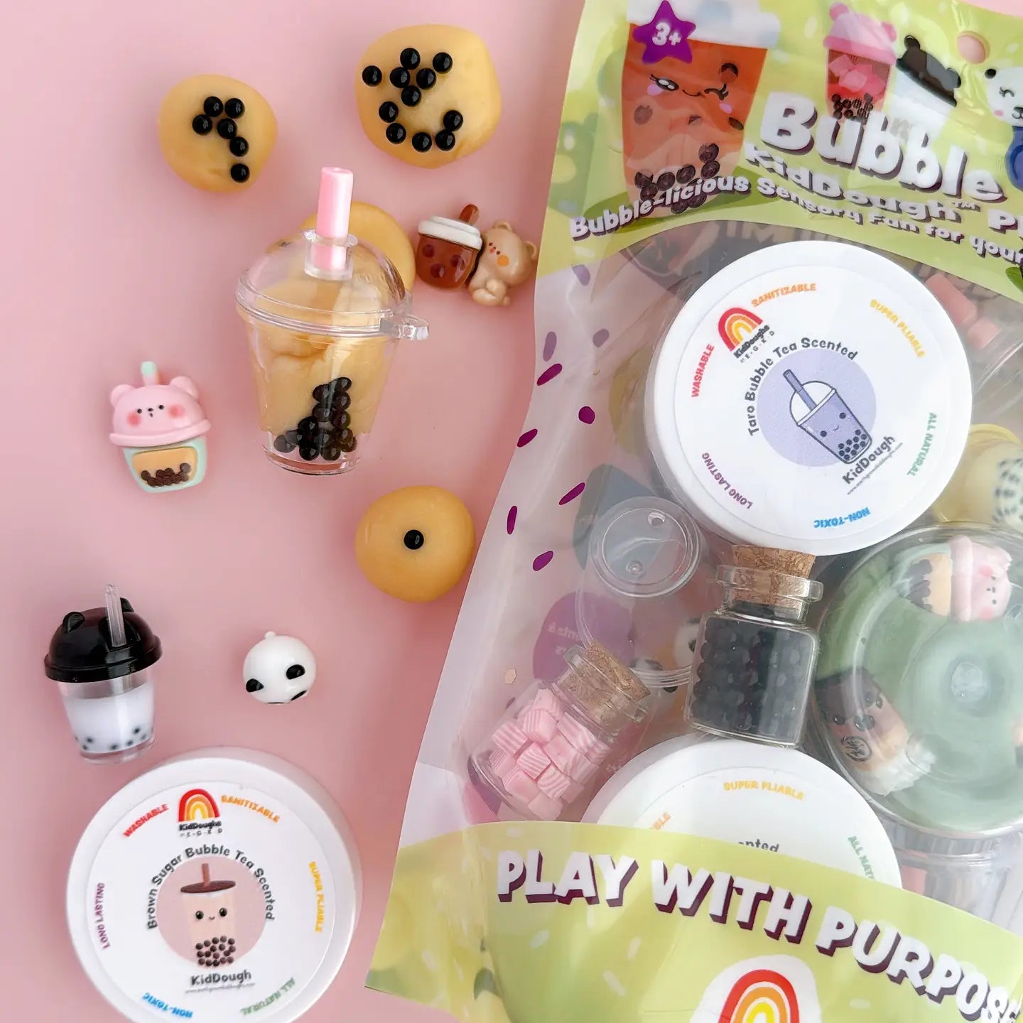 Bubble Tea Kiddough Play Kit Earth Grown KidDoughs Lil Tulips