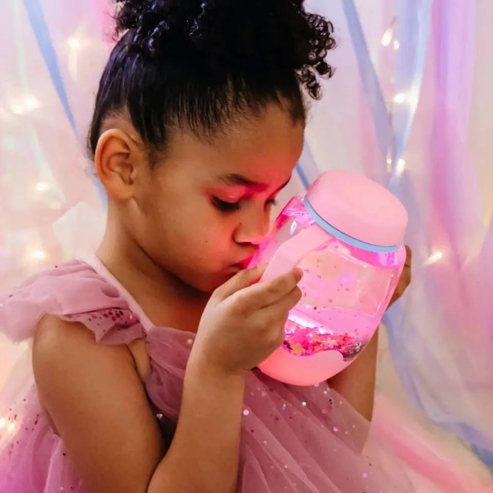 Bubblegum Pink Sensory Play Jar Glo Pals Lil Tulips