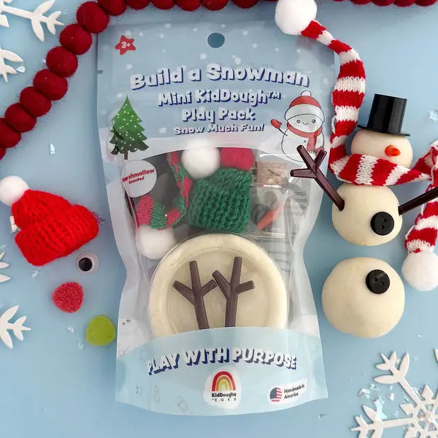 Build A Snowman Mini Kiddough Play Pack - 2oz Earth Grown KidDoughs Lil Tulips