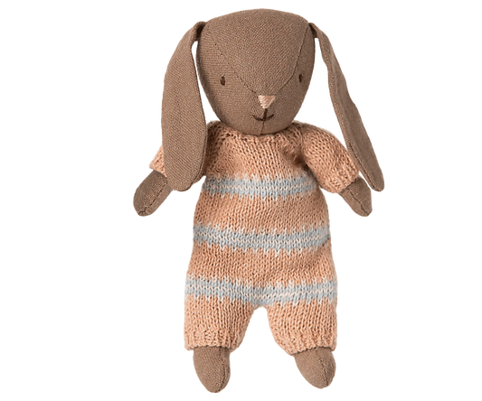 Bunny, Micro - Brown - Dusty rose knitted suit Maileg Lil Tulips