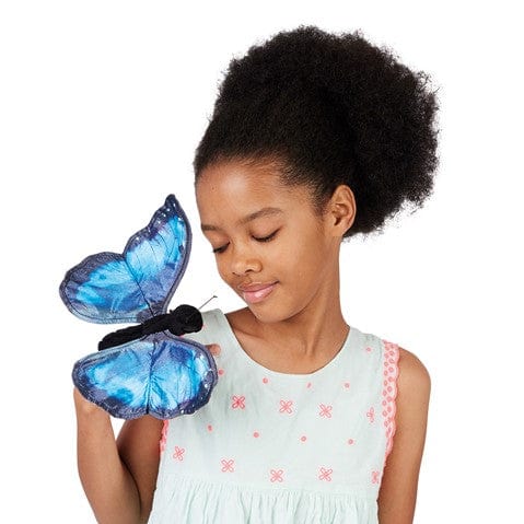 Butterfly, Blue Morpho Finger Puppet Folkmanis Puppets Folkmanis Puppets Lil Tulips