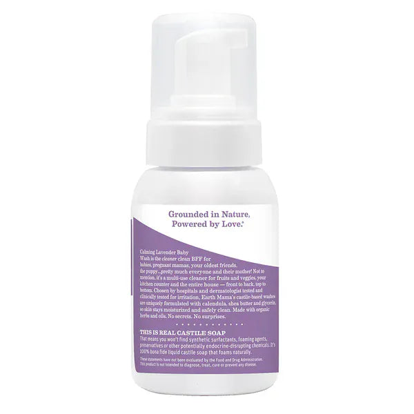 Calming Lavender Castile Baby Wash 6.27 oz Earth Mama Organics Lil Tulips