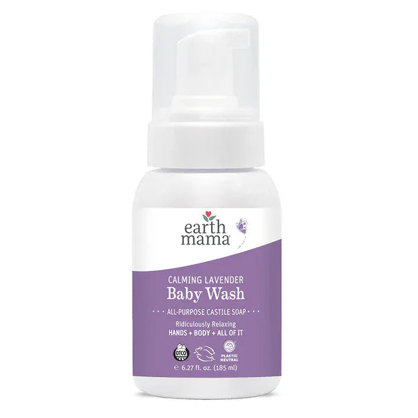 Calming Lavender Castile Baby Wash 6.27 oz Earth Mama Organics Lil Tulips