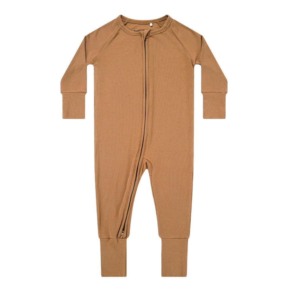 Camel Small Ribbed Zip Romper Brave Little Ones Lil Tulips