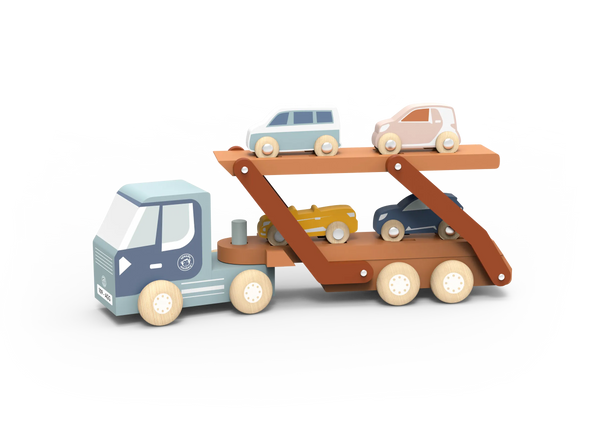 Car Carrier Truck with 4 Cars Speedy Monkey Lil Tulips