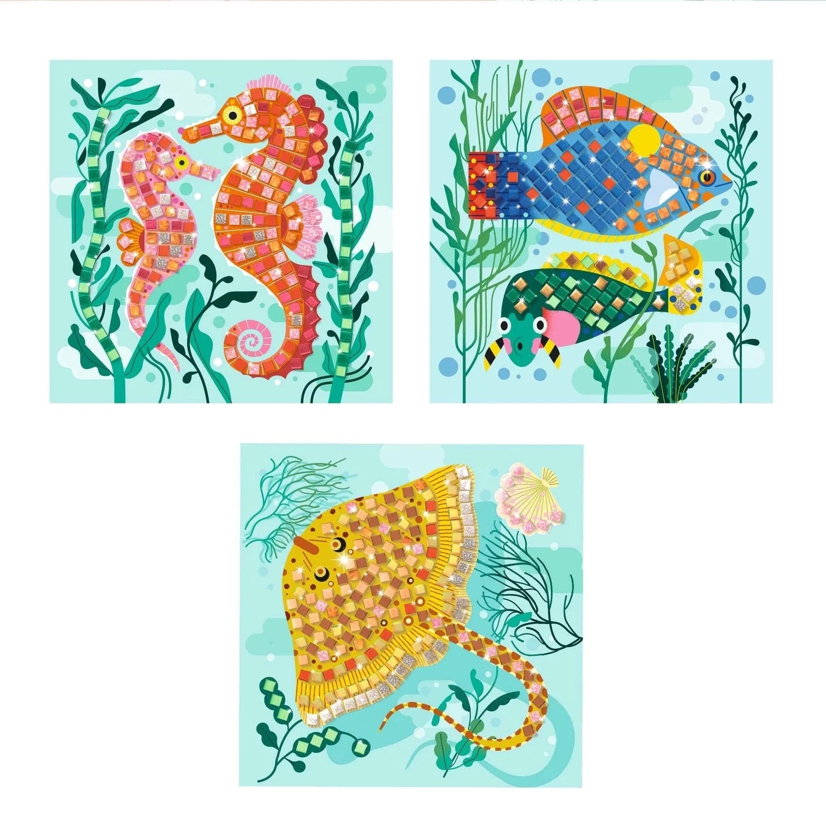 Caribbean Mosaic Collage Craft Kit Djeco Lil Tulips
