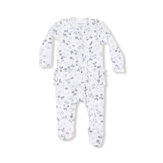 Caroline's Calico - 2 Way Zipper Ruffle Back Footie Angel Dear Lil Tulips