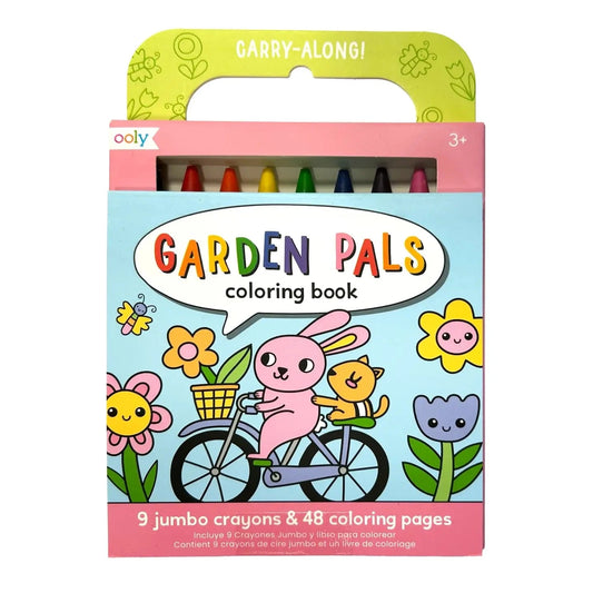 Carry Along! Coloring Book and Crayon Set - Garden Pals OOLY Lil Tulips